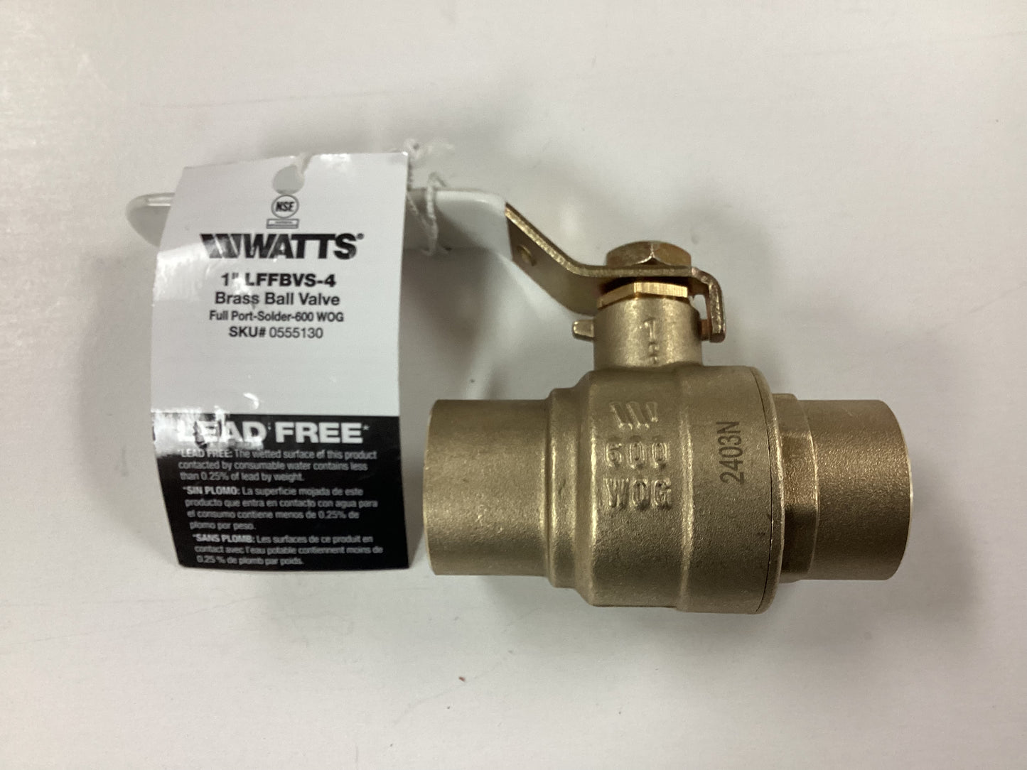 Watts 1" Ball Valve-LF Copper