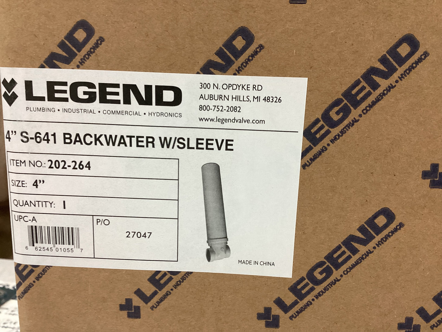 Legend 4 inch Backwater Valve Sleeve