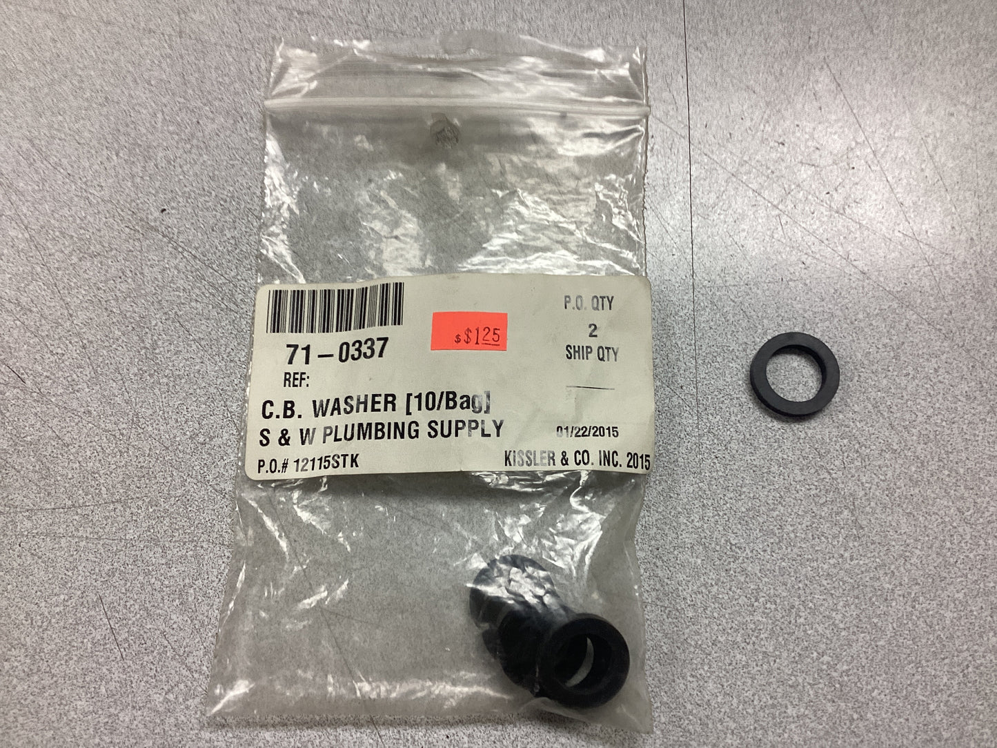 CENTRAL BRASS RUBBER DIV WASHER