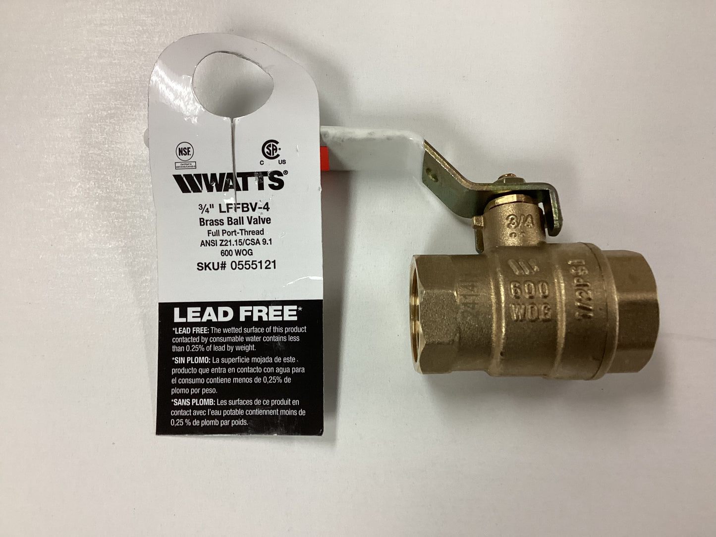 Watts 3/4"Ball Valve-LF IP