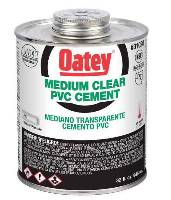 OATEY MEDIUM DUTY PVC CEMENT 32 OZ QT 1QTPC