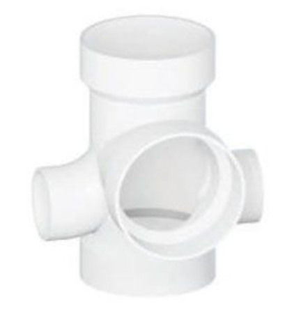 4 X 2 DOUBLE WASTE TEE SCH 40 PVC LEFT/RIGHT 42PRLWT